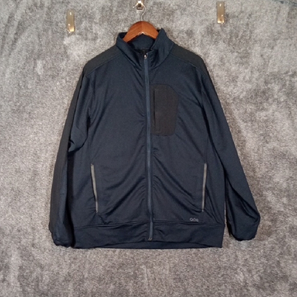 QOR mens Ma1 Bomber Jacket Blue Performance Full Zip Long Sleeve Size XL - Picture 1 of 9